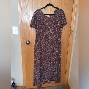 Vintage 90s Rampage Ditsy Floral Short Sleeve Midi Dress